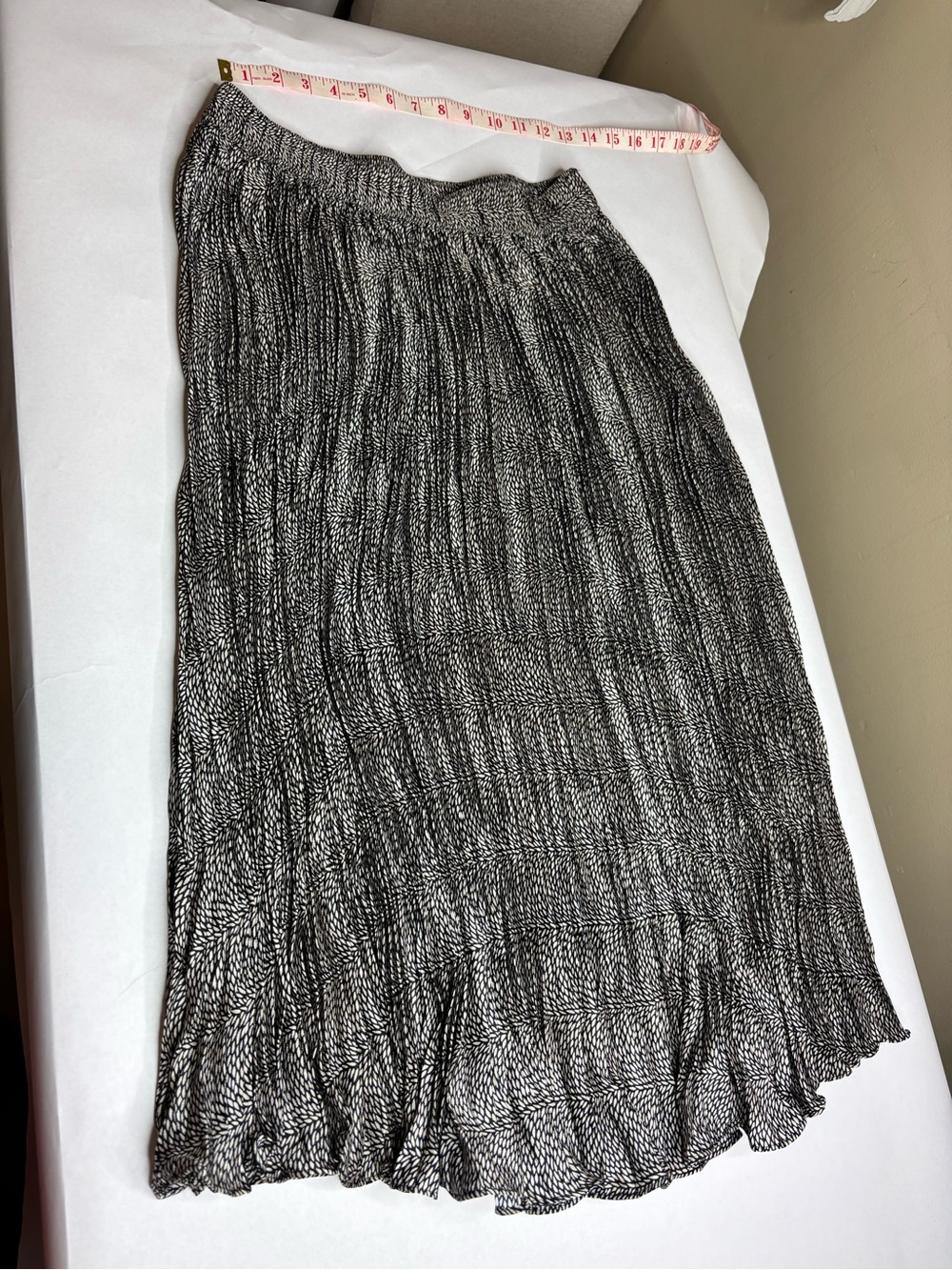 Nordstrom Black and White Pleated Maxi Skirt